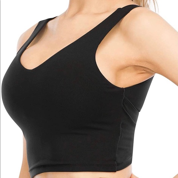 NWT Tasada V-Neck Sportsbra Padded Black Size S - Picture 2 of 5